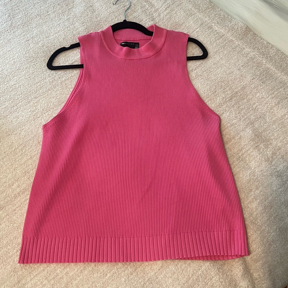 Hot pink sweater tank top from asos